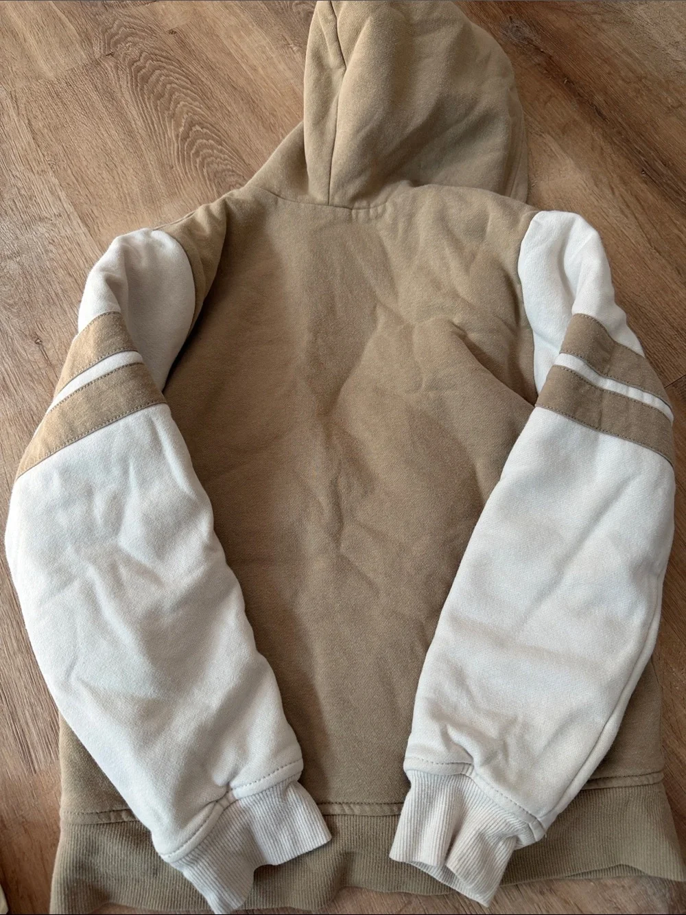 The Children's Place Sherpa-Lined Zip Hoodie in Tan & Cream size large 10/12